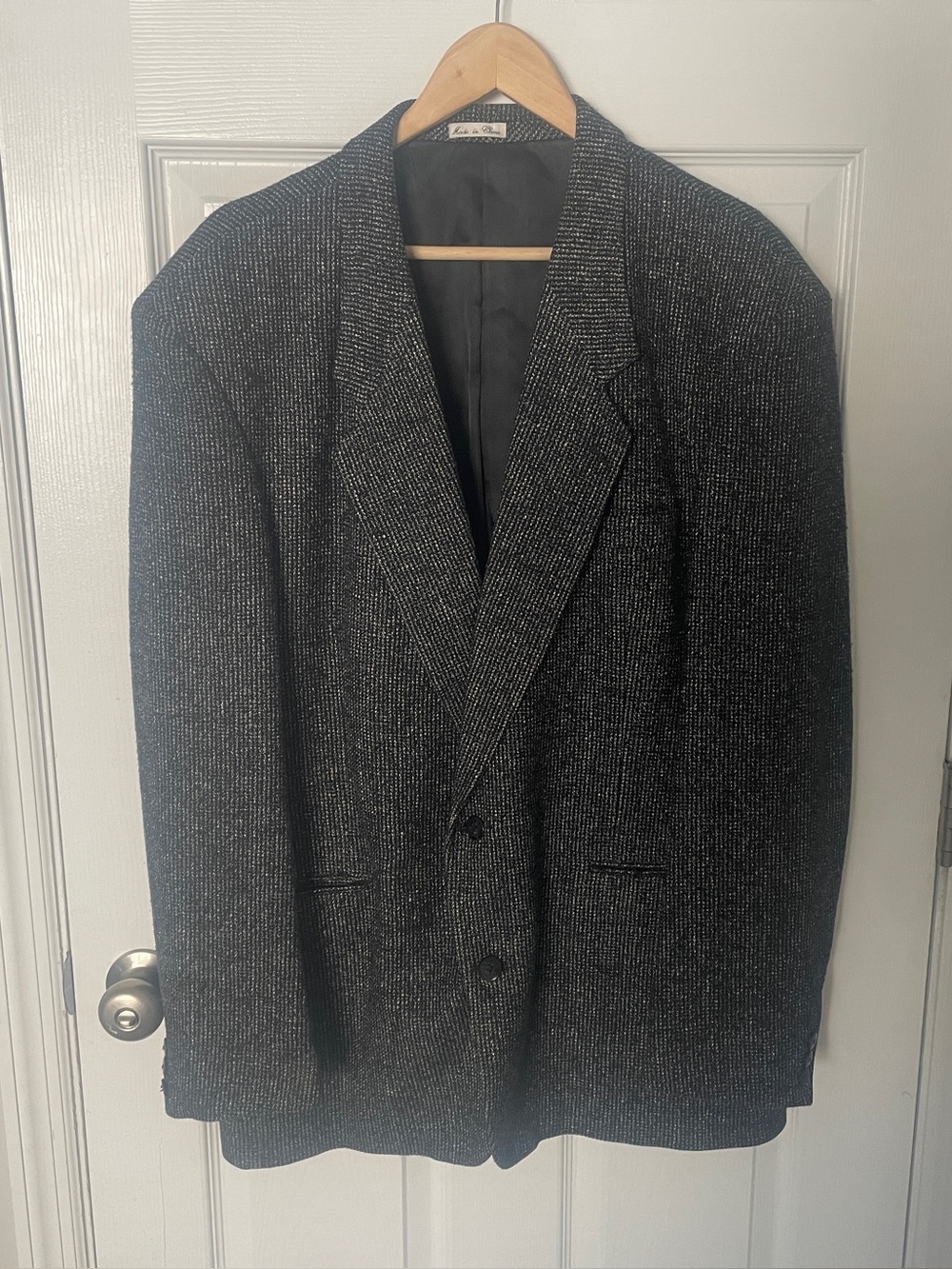 Vintage 80s Paul Rodon 100% Silk Tweed Blazer Sport Coat Webster Zeidler 44L